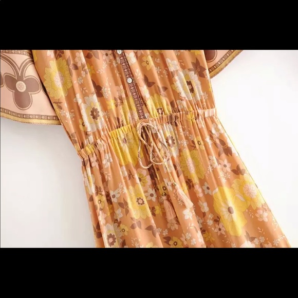 Boho Floral Gypsy Print Maxi Dress Wild Bloom - Picture 11 of 14